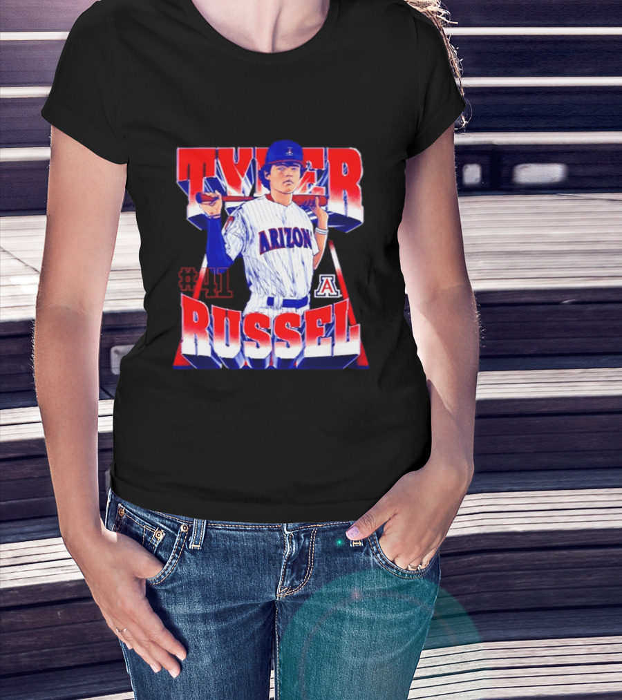 Tyler Russell #41 Arizona Wildcats NCAA Baseball Player T-Shirt