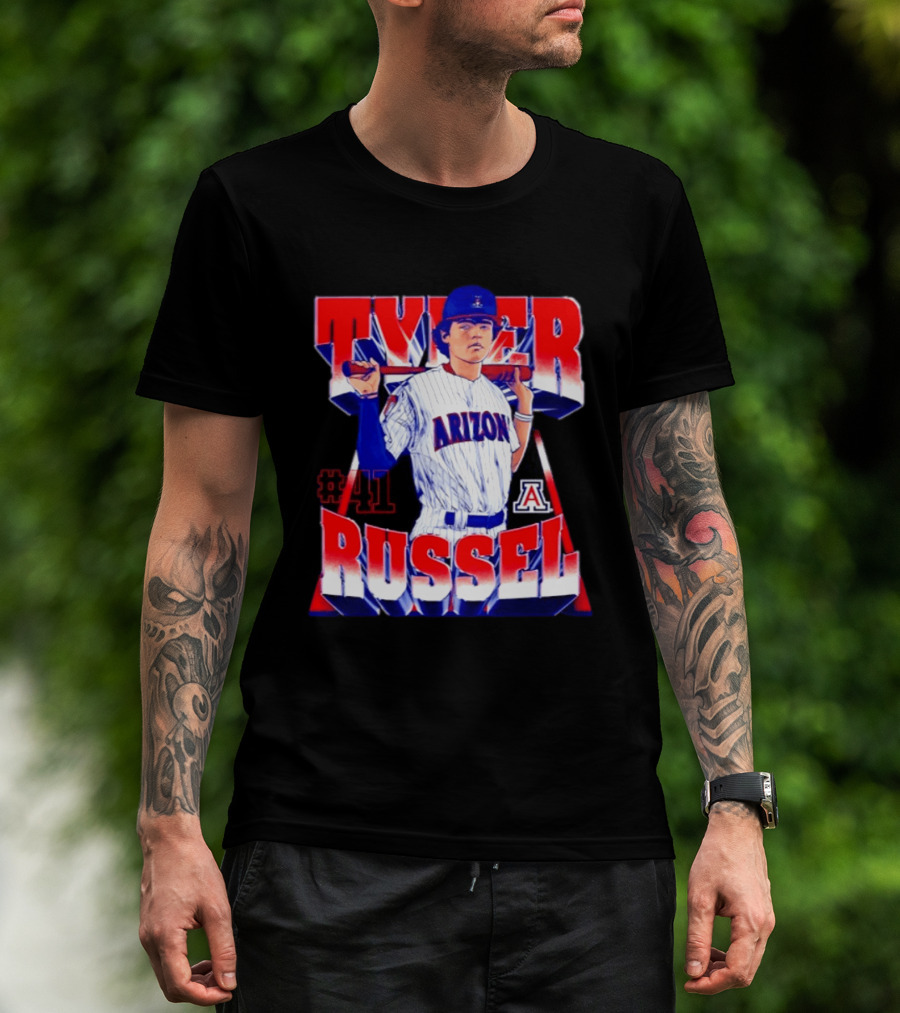 Tyler Russell #41 Arizona Wildcats NCAA Baseball Player T-Shirt