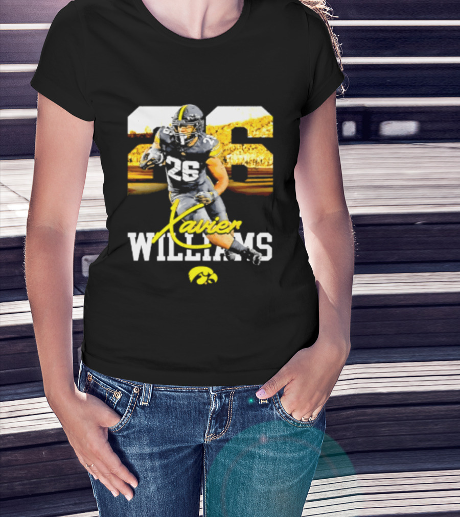 Iowa Hawkeyes Xavier Williams 26 NCAA Football Player Number T-Shirt
