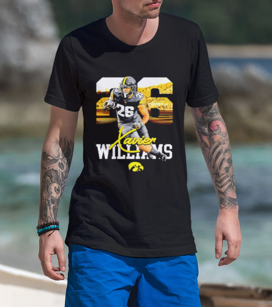 Iowa Hawkeyes Xavier Williams 26 NCAA Football Player Number T-Shirt