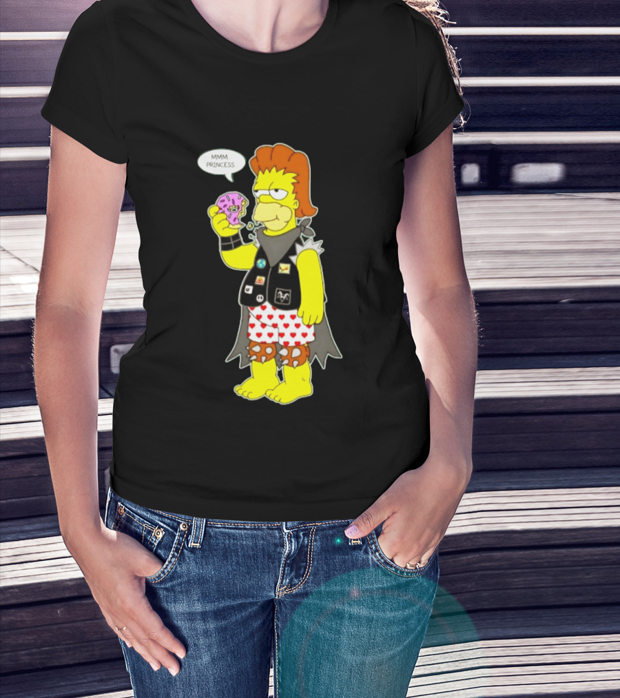 The Simpsons Homer Mmm Princess Punk Donut Eating T-Shirt