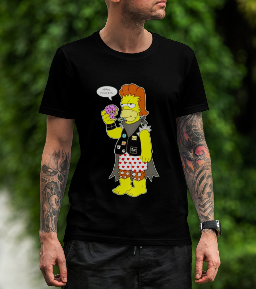 The Simpsons Homer Mmm Princess Punk Donut Eating T-Shirt