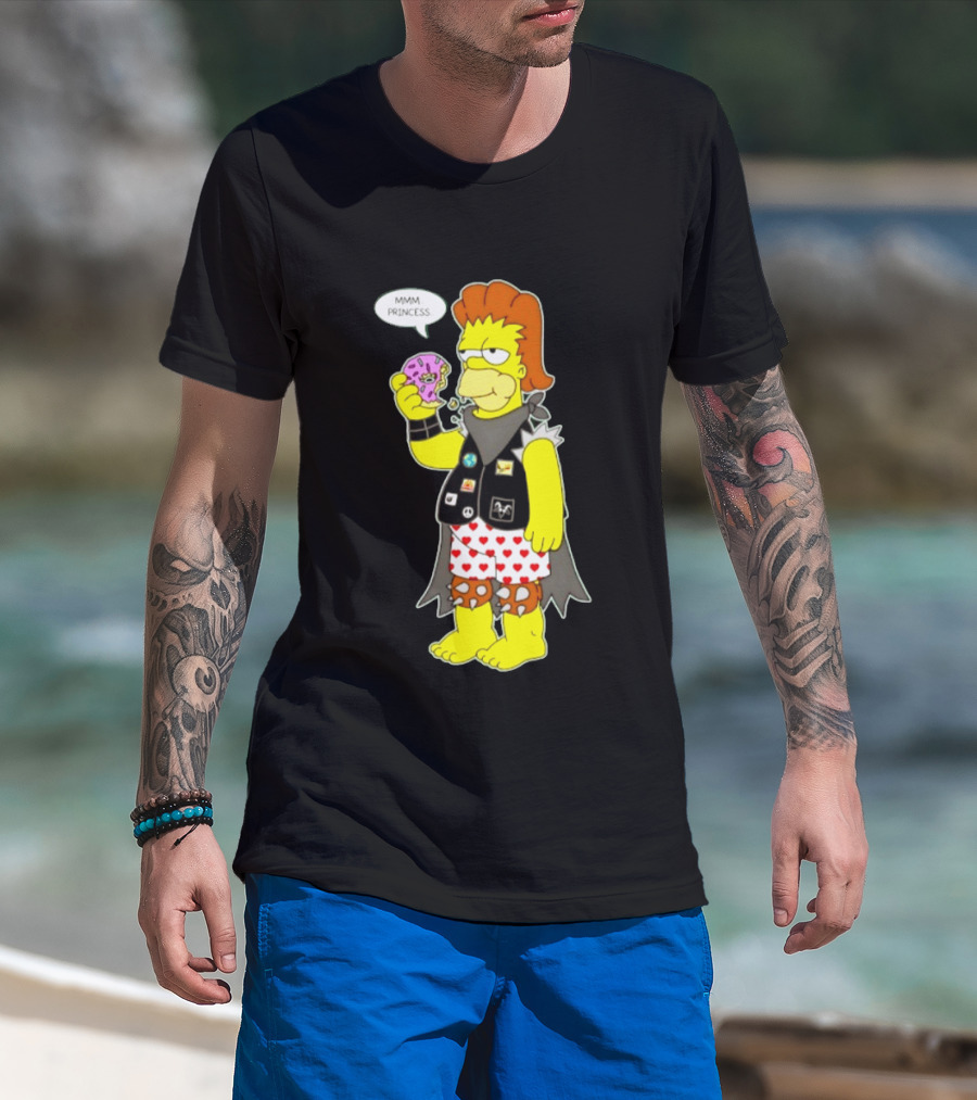 The Simpsons Homer Mmm Princess Punk Donut Eating T-Shirt