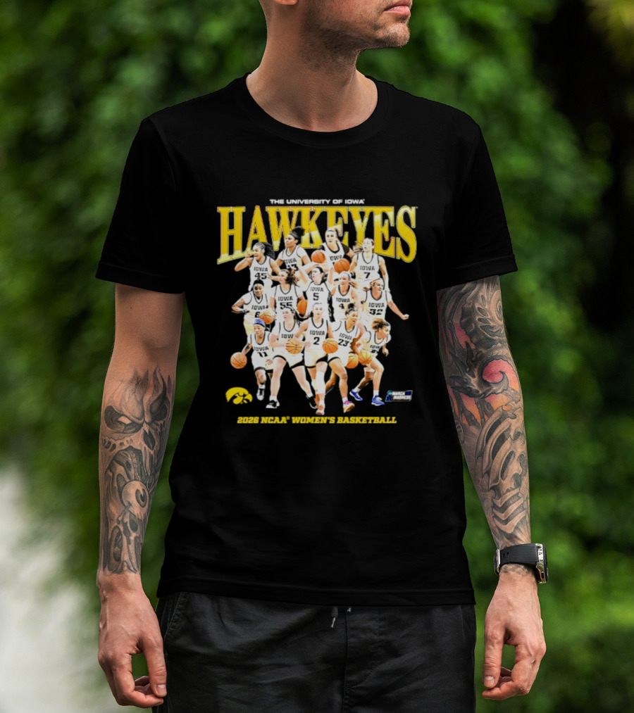 The University Of Iowa Hawkeyes 2026 NCAA Women's Basketball Team Players T-Shirt