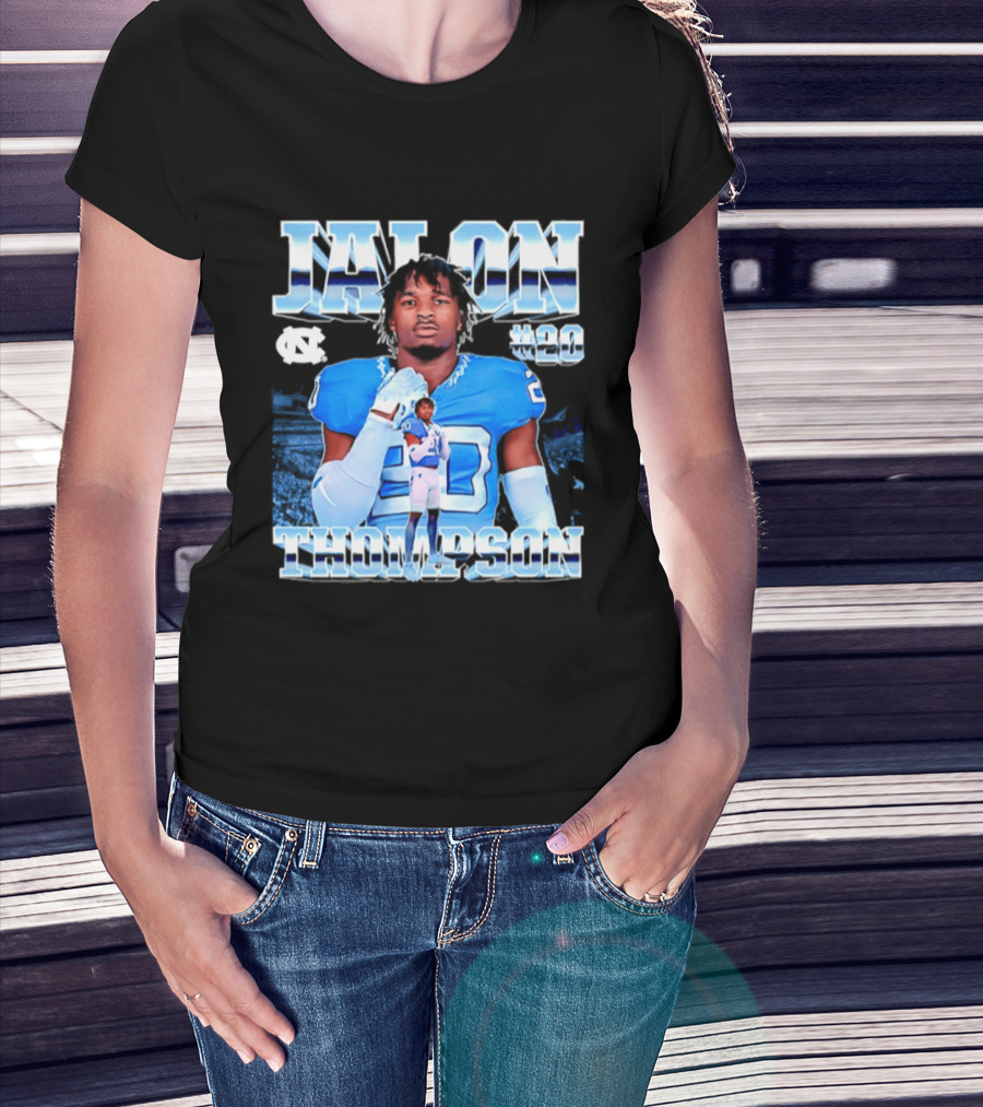 Jalon Thompson 20 North Carolina Tar Heels NCAA Football T-Shirt