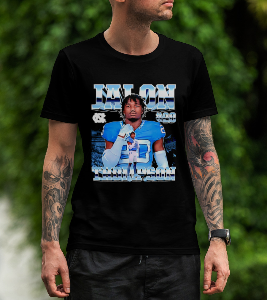 Jalon Thompson 20 North Carolina Tar Heels NCAA Football T-Shirt