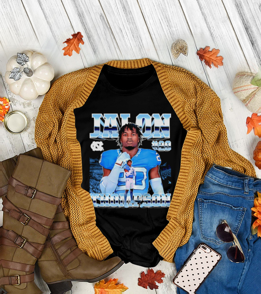 Jalon Thompson 20 North Carolina Tar Heels NCAA Football T-Shirt