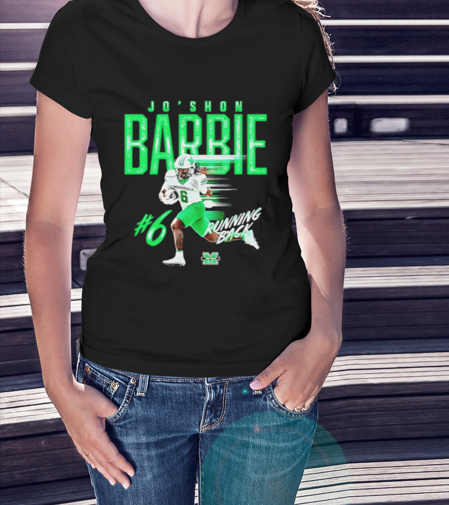 Jo'shon Barbie 6 Marshall Thundering Herd Running Back NCAA Football Player T-Shirt