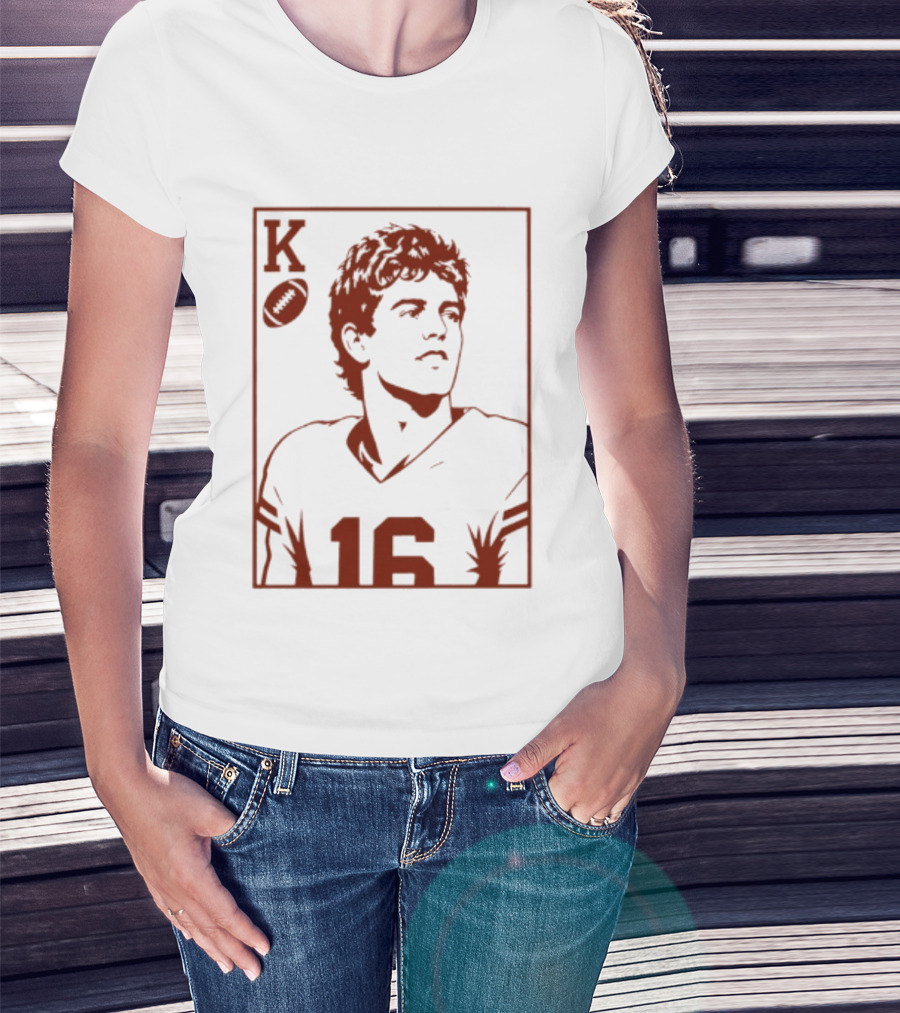 Arch Manning Texas Longhorns Quarterback King Of Hearts Playing Card 16 T-Shirt