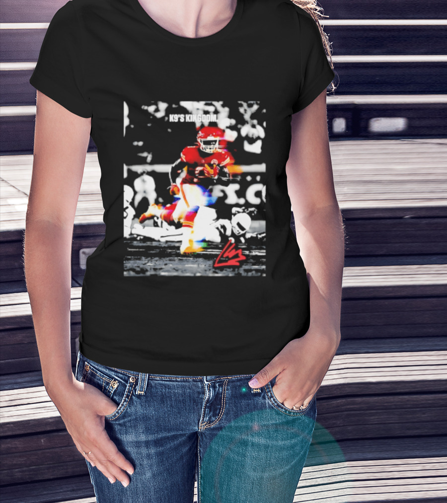 Kansas City Chiefs Kenneth Walker III K9's Kingdom Football Player In Action T-Shirt