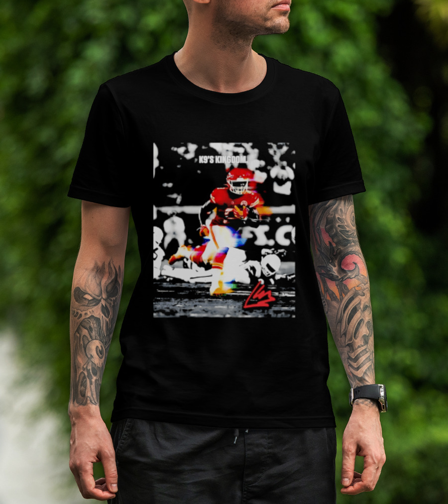 Kansas City Chiefs Kenneth Walker III K9's Kingdom Football Player In Action T-Shirt