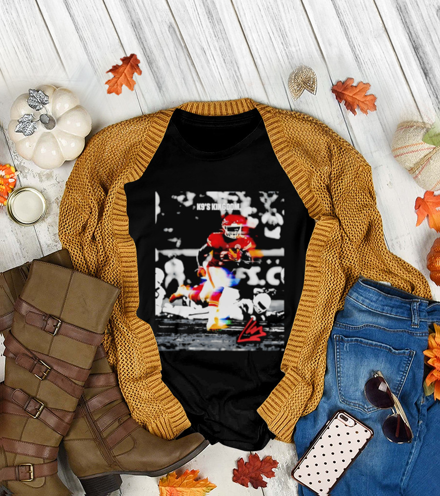 Kansas City Chiefs Kenneth Walker III K9's Kingdom Football Player In Action T-Shirt