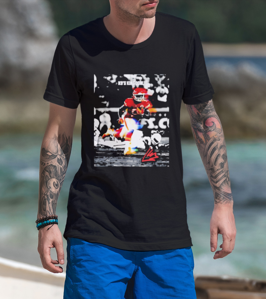 Kansas City Chiefs Kenneth Walker III K9's Kingdom Football Player In Action T-Shirt