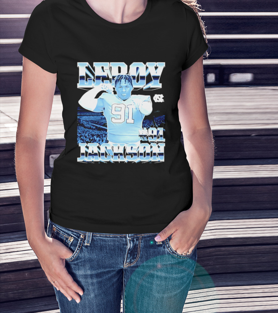 Leroy Jackson 91 North Carolina Tar Heels NCAA Football Player T-Shirt