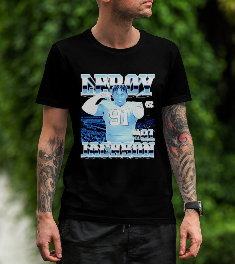 Leroy Jackson 91 North Carolina Tar Heels NCAA Football Player T-Shirt