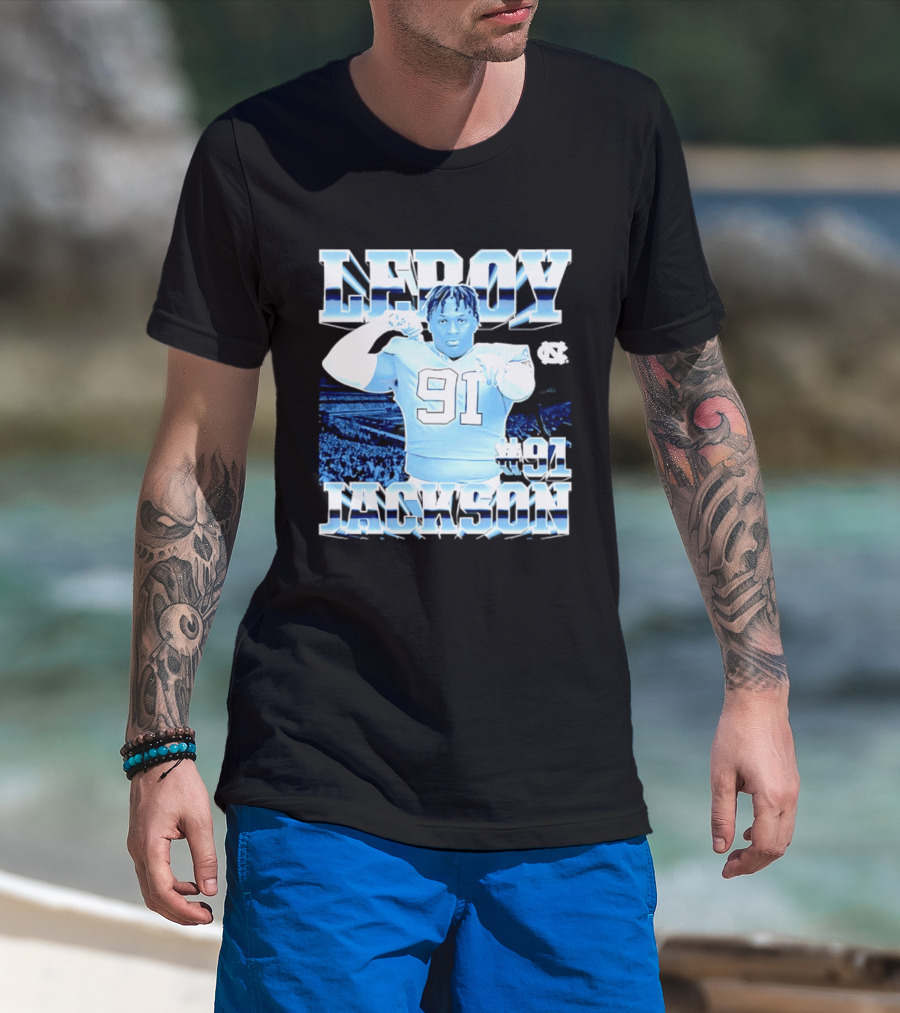 Leroy Jackson 91 North Carolina Tar Heels NCAA Football Player T-Shirt