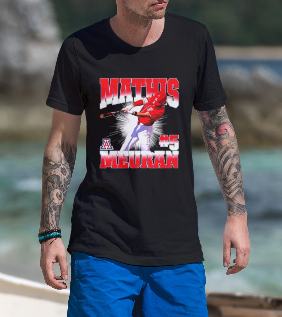 Mathis Meurant #5 Arizona Wildcats NCAA Baseball Player T-Shirt