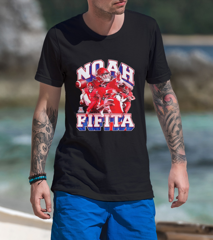 Noah Fifita 1 Arizona Wildcats NCAA Football Player Action Collage T-Shirt