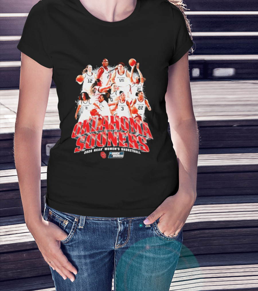 Oklahoma Sooners 2026 NCAA Women's Basketball Team Players Sportswear T-Shirt