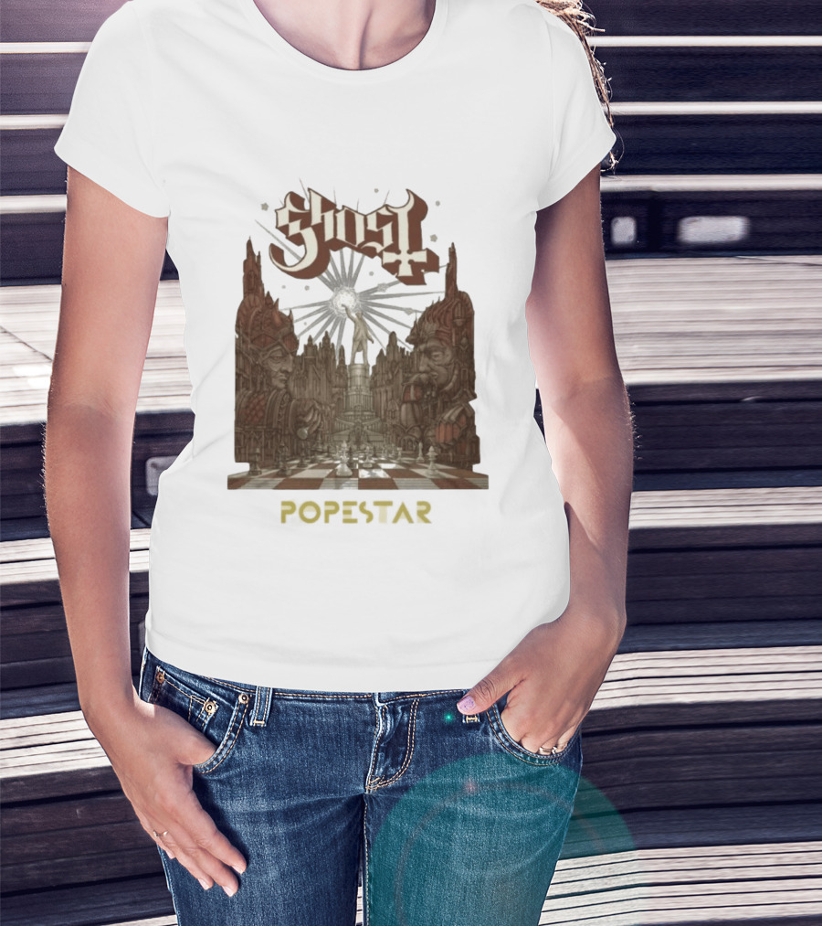 Ghost Popestar Chessboard Cathedral Gothic T-Shirt