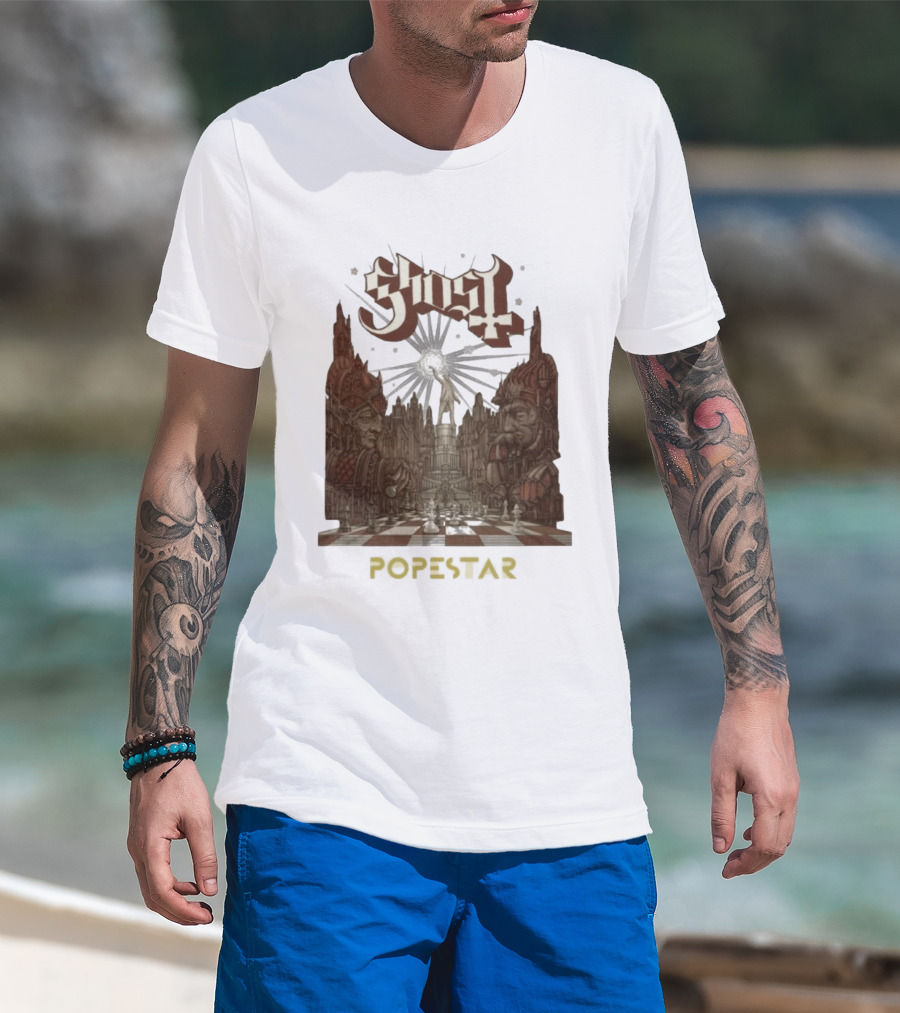 Ghost Popestar Chessboard Cathedral Gothic T-Shirt