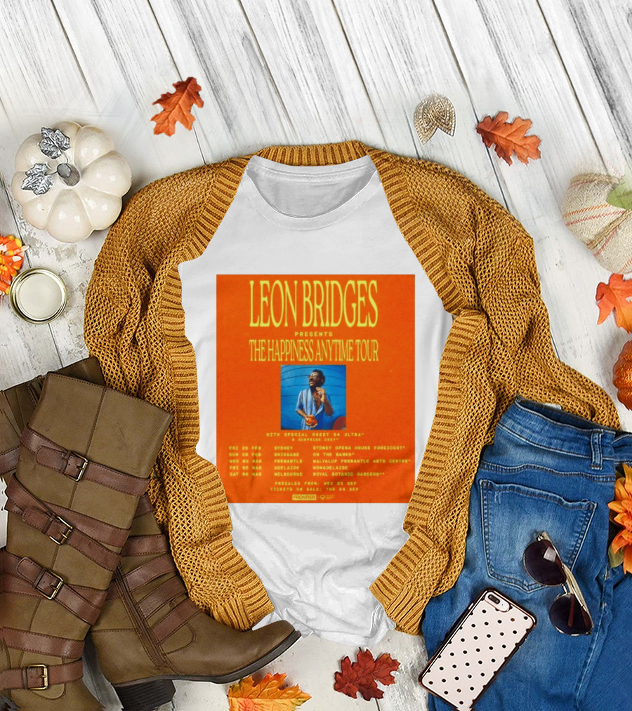 Leon Bridges Presents The Happiness Anytime Tour 2026 With Special Guests Australia Dates T-Shirt