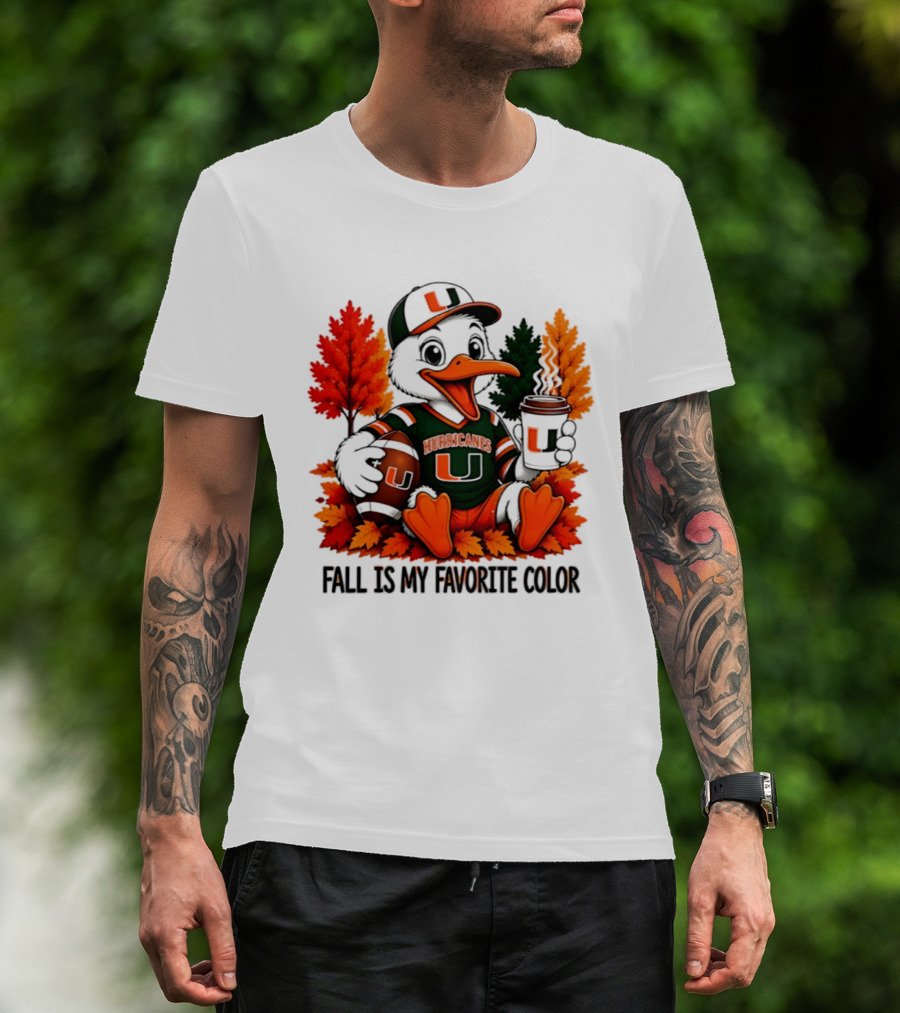 Miami Hurricanes Fall Is My Favorite Color NCAA Football T-Shirt