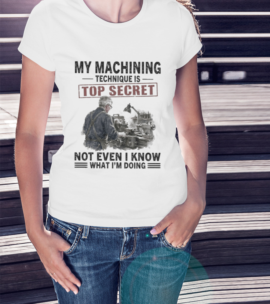 My Machining Technique Is Top Secret Not Even I Know What I'm Doing Industrial Humor T-Shirt