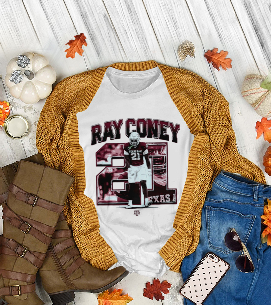 Ray Coney 21 Texas A&M NCAA Football Player Jersey Number T-Shirt