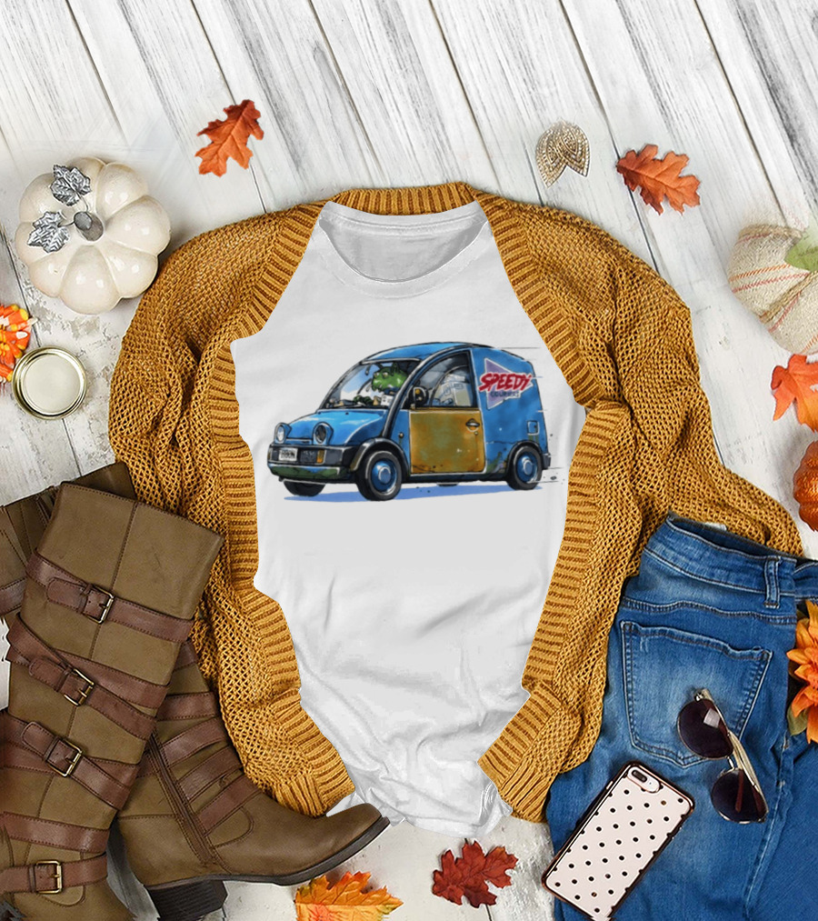 Speedy Couriers Alien Driver In Blue Hoon Van T-Shirt