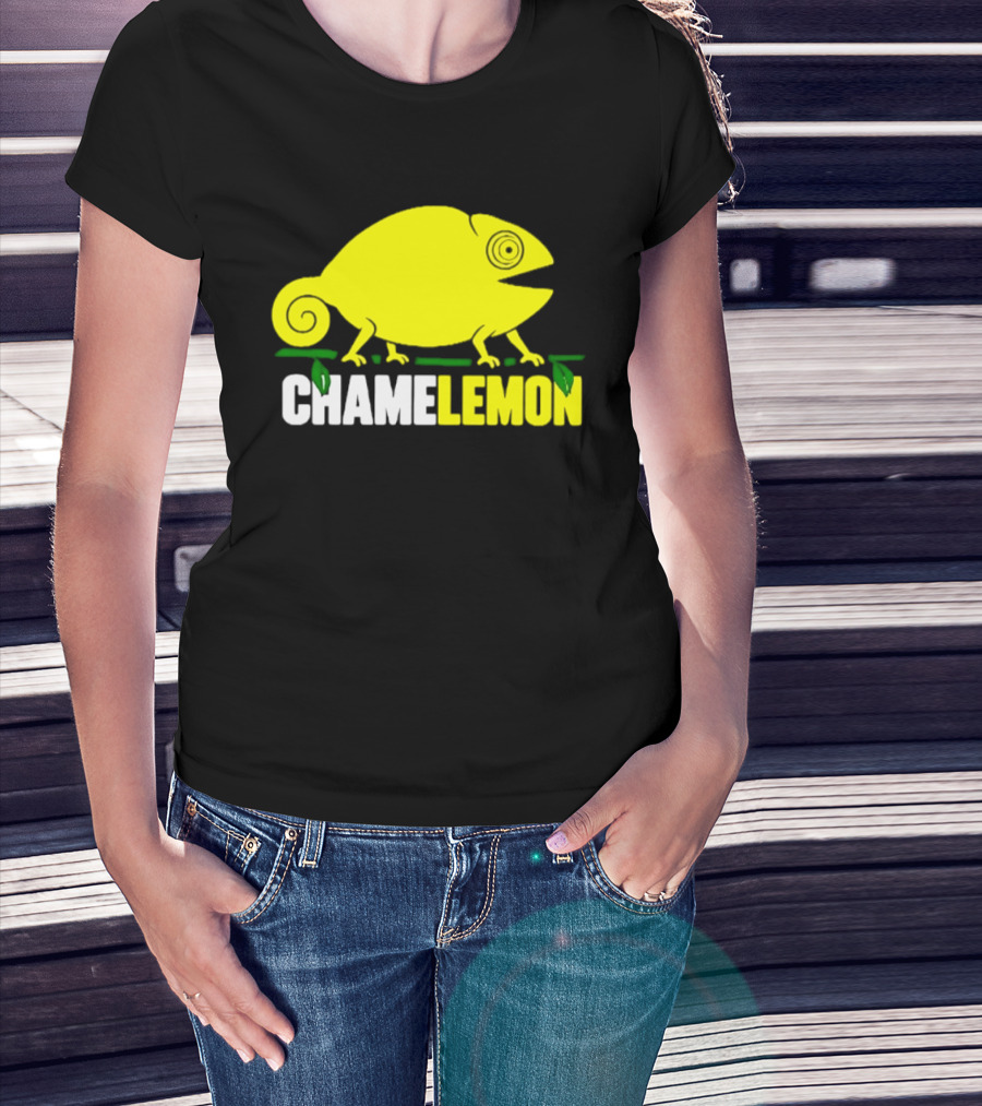 Chamelemon Chameleon Lemon Blend With Leaf Accent T-Shirt