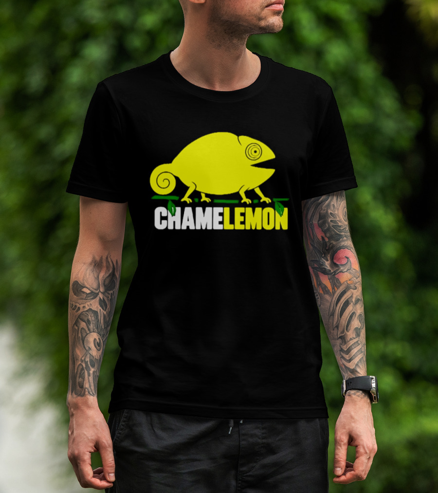 Chamelemon Chameleon Lemon Blend With Leaf Accent T-Shirt