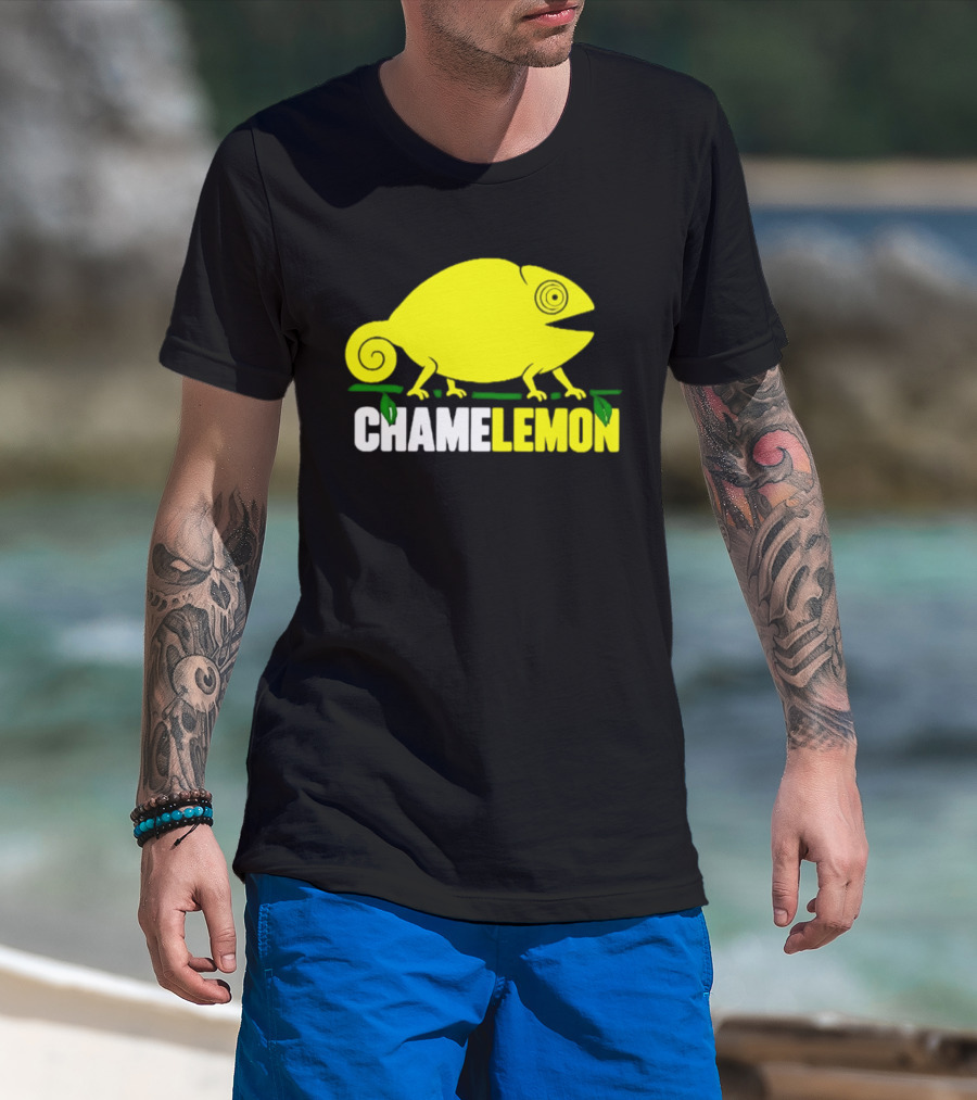 Chamelemon Chameleon Lemon Blend With Leaf Accent T-Shirt