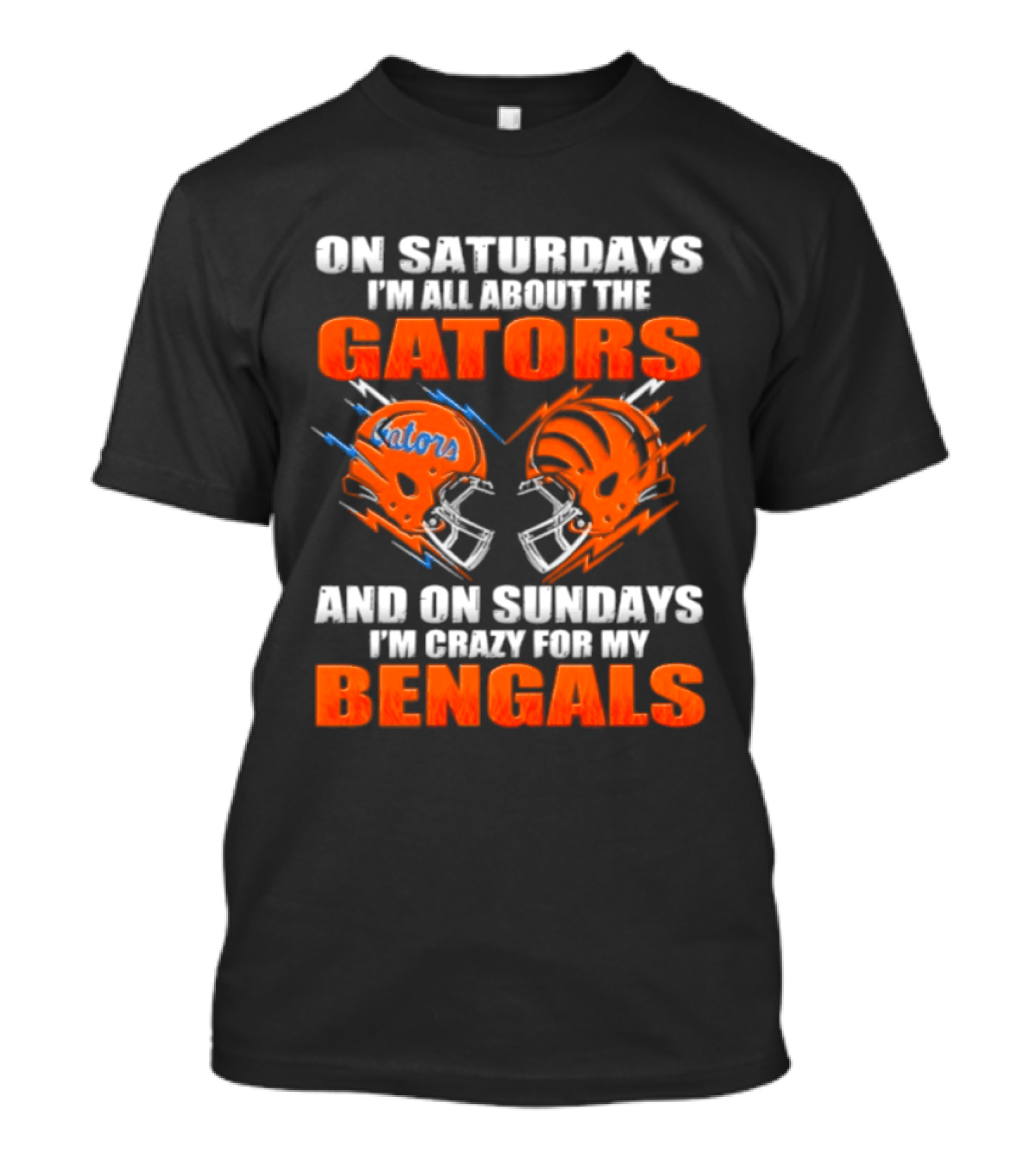 On Saturdays I'm All About The Gators On Sundays I'm Crazy For My Bengals T-Shirt