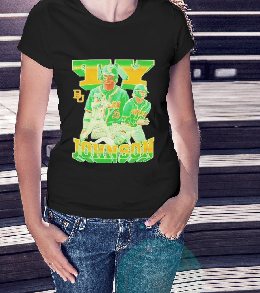 Ty Johnson Baylor Bears 23 NCAA Baseball BU T-Shirt