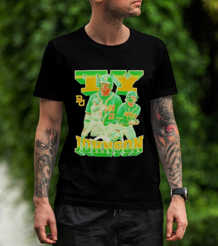 Ty Johnson Baylor Bears 23 NCAA Baseball BU T-Shirt
