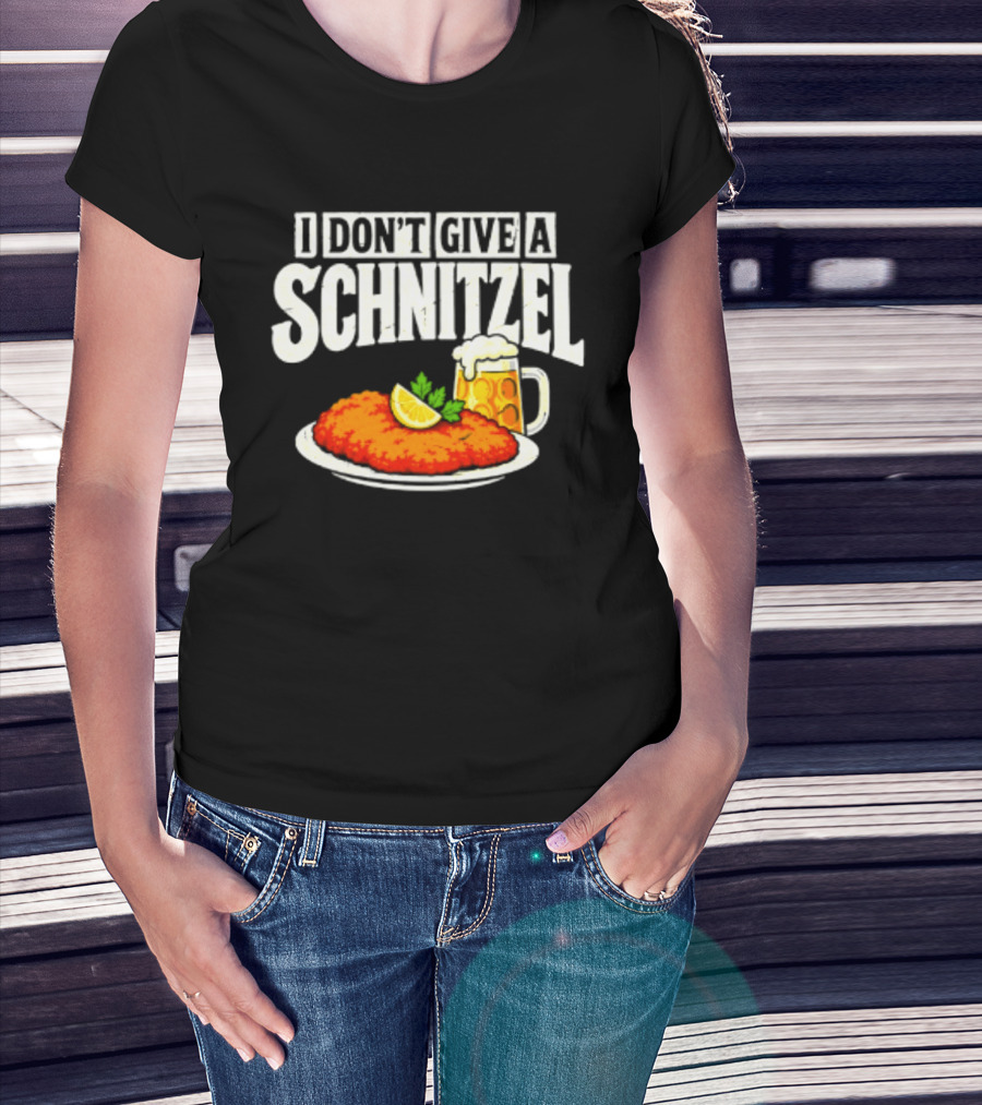 I Don't Give A Schnitzel German Beer Food Plate T-Shirt