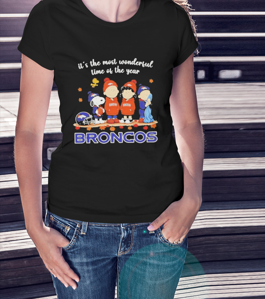 It's The Most Wonderful Time Of The Year Peanuts Denver Broncos Halloween T-Shirt
