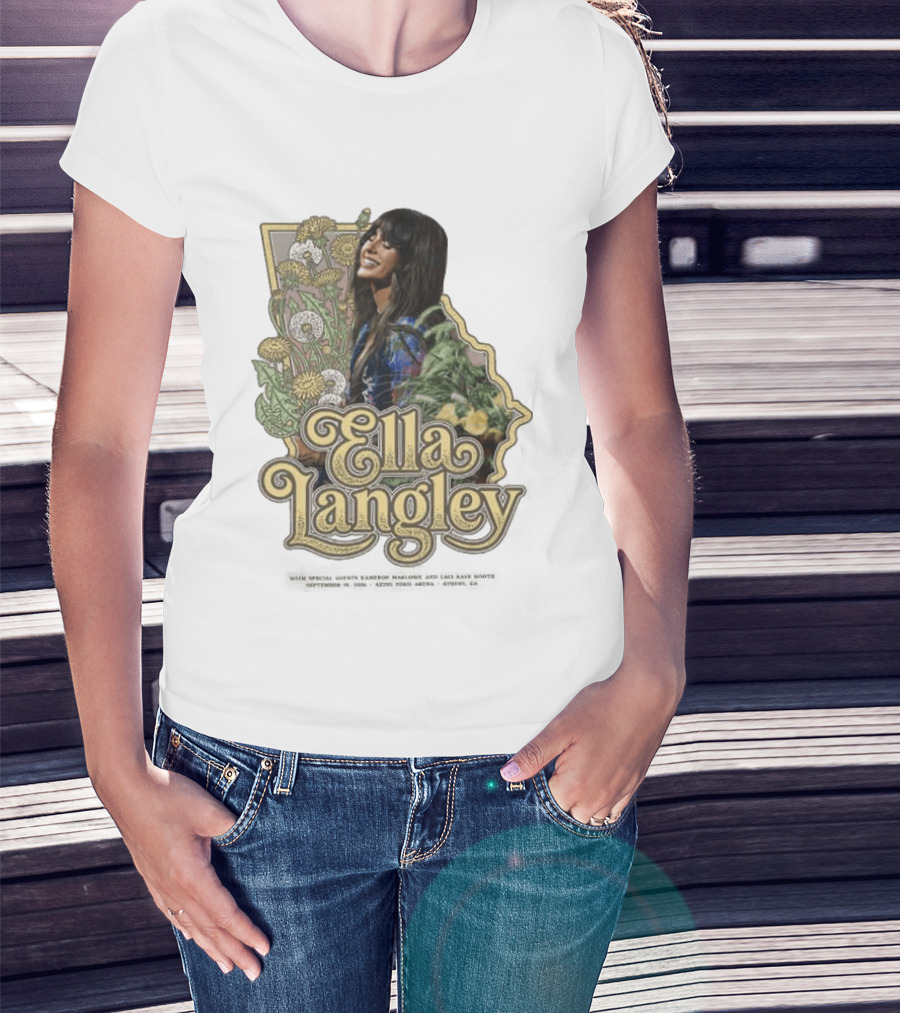 Ella Langley Akions Ford Arena 2026 Tour Athens GA September 18th Floral T-Shirt