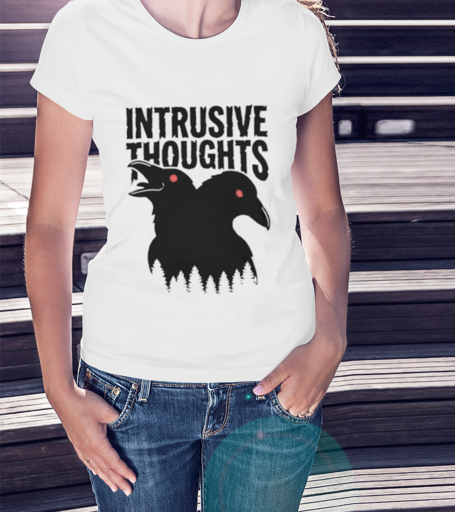 Intrusive Thoughts Raven Forest Mental Health Awareness T-Shirt