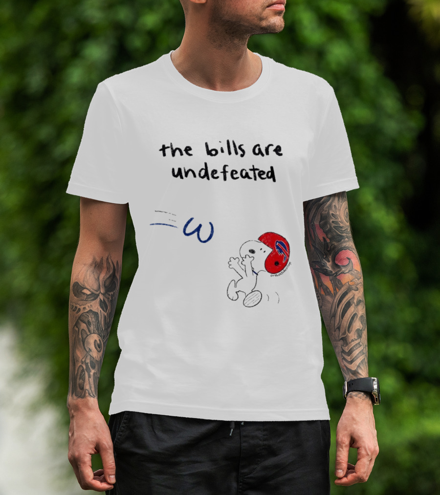 Snoopy Football Red Helmet The Bills Are Undefeated T-Shirt