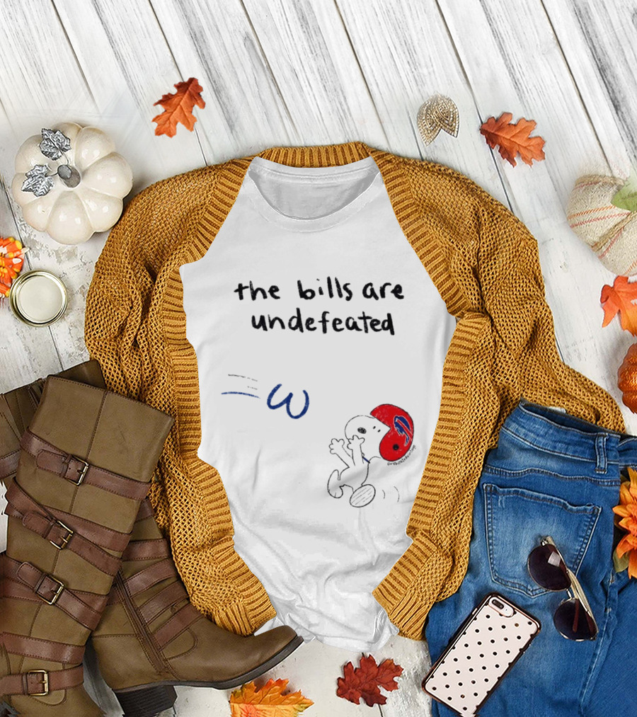 Snoopy Football Red Helmet The Bills Are Undefeated T-Shirt