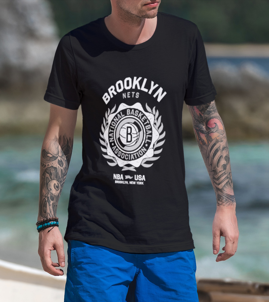 Brooklyn Nets NBA National Basketball Association USA Crest 2026 Collection T-Shirt