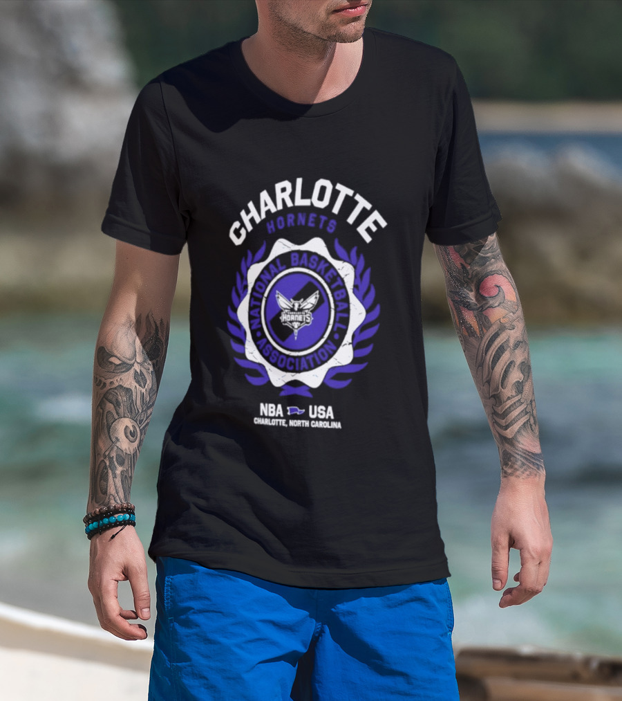 Charlotte Hornets NBA National Basketball Association Crest USA 2026 T-Shirt