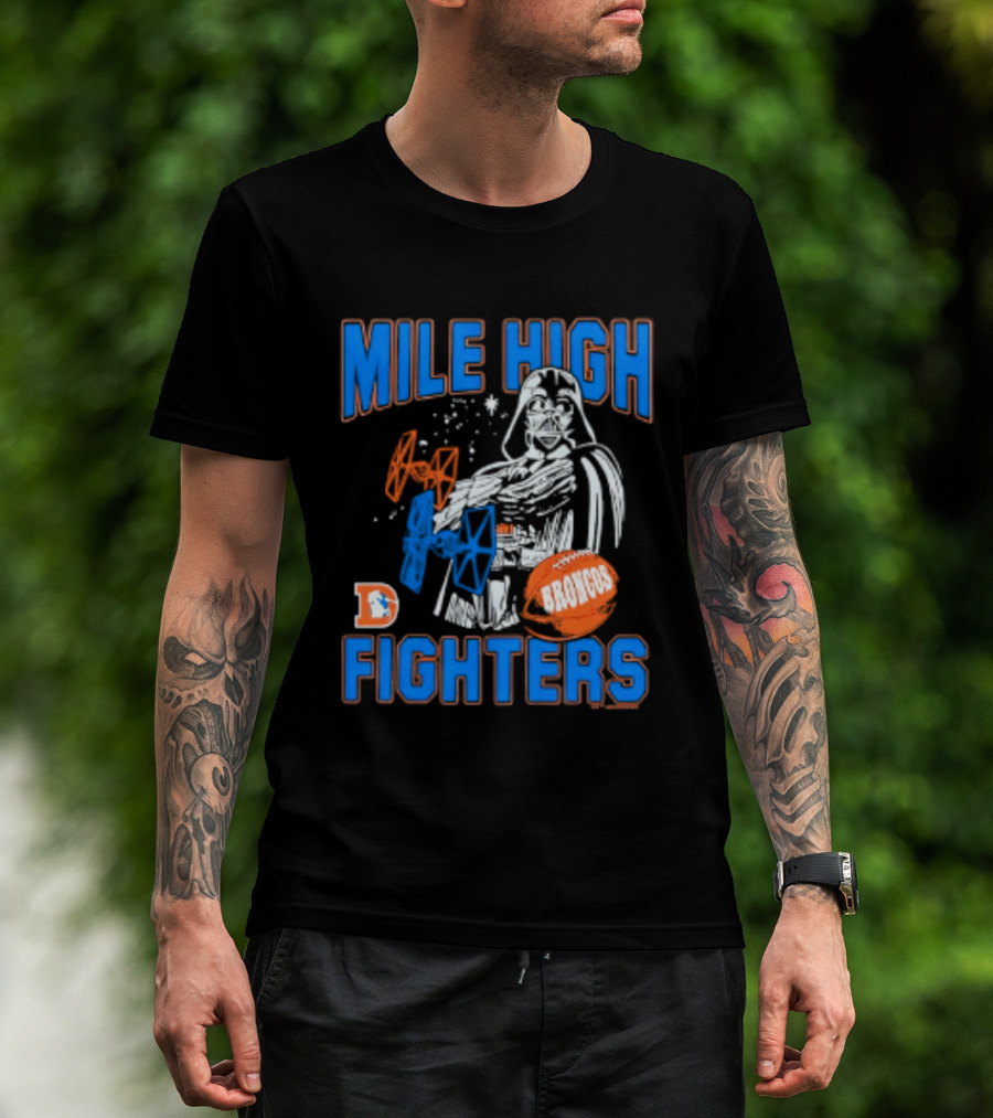 Mile High Fighters Denver Broncos Star Wars Dark Side T-Shirt