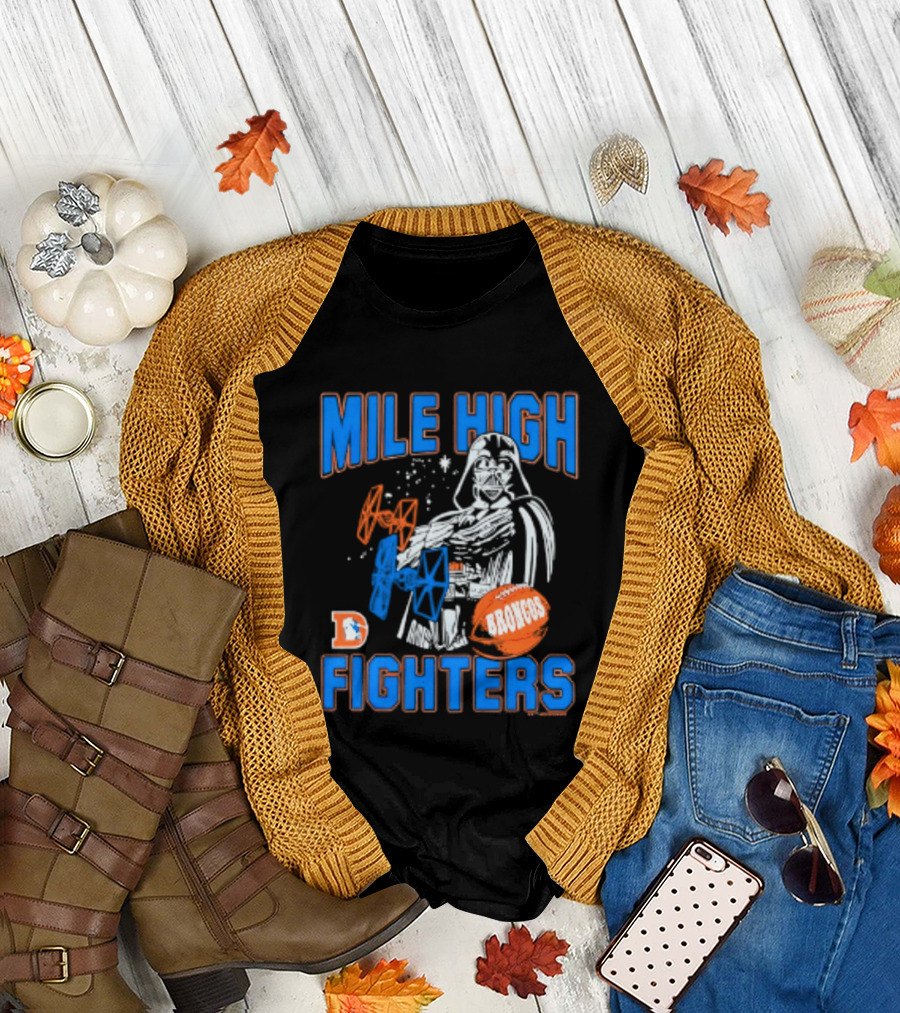Mile High Fighters Denver Broncos Star Wars Dark Side T-Shirt