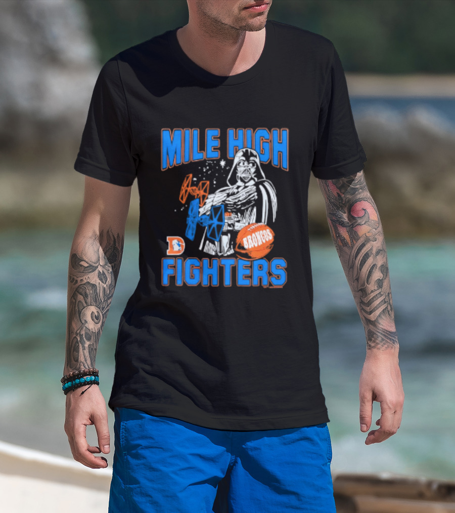Mile High Fighters Denver Broncos Star Wars Dark Side T-Shirt