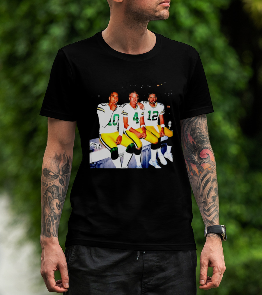 Jordan Love Brett Favre Aaron Rodgers Green Bay Packers Smoking And Beer Celebration T-Shirt