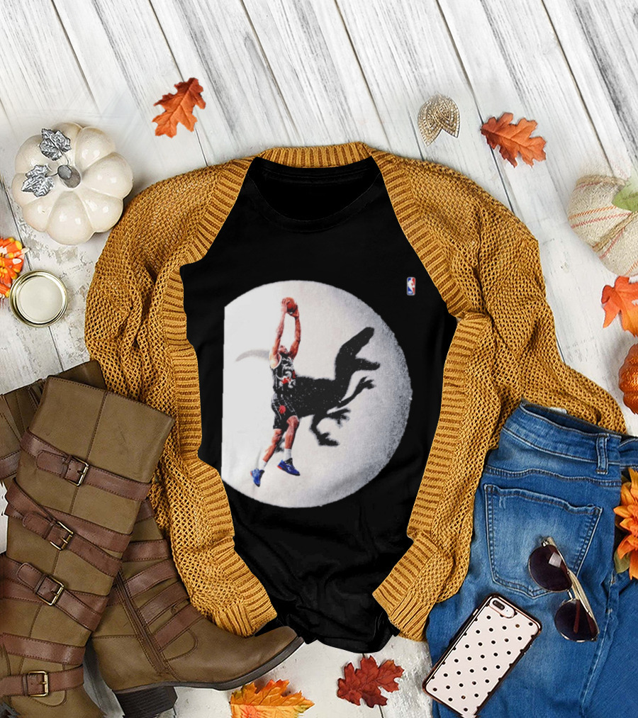 Kawhi Leonard Toronto Raptors Shadow Dunk With Raptor Silhouette Basketball T-Shirt