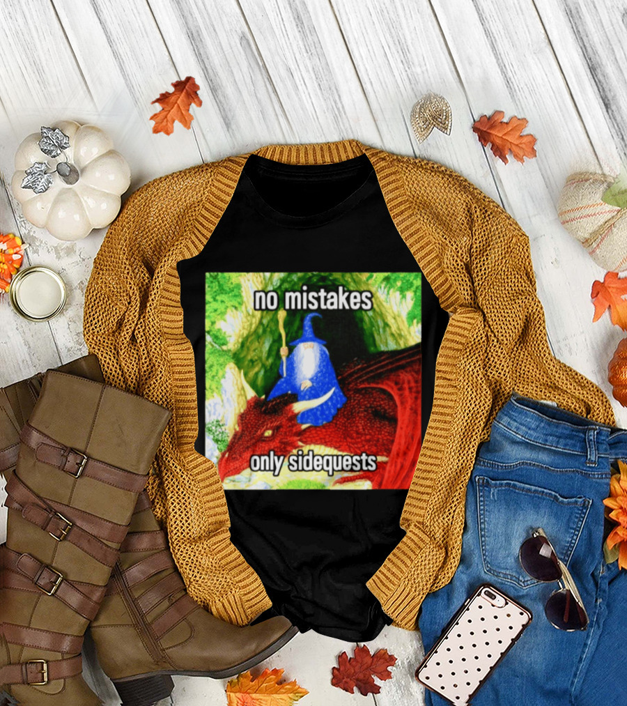 No Mistakes Only Side Quests Wizard And Dragon T-Shirt